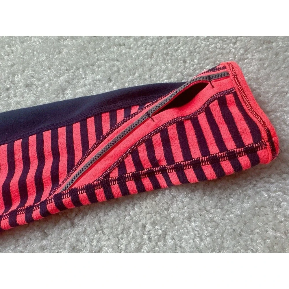 Lululemon 1/2 Zip Pullover Striped Blue orange Women's Size 2